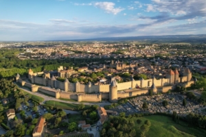 Vue aérienne de la ville de Carcassonne